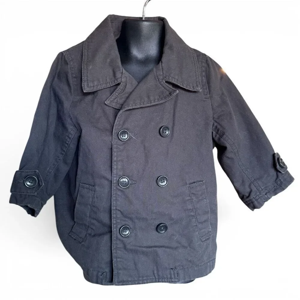 Youth Boys Vintage The Childrens Place Canvas Peacoat Jacket Coat  - Sz 3T